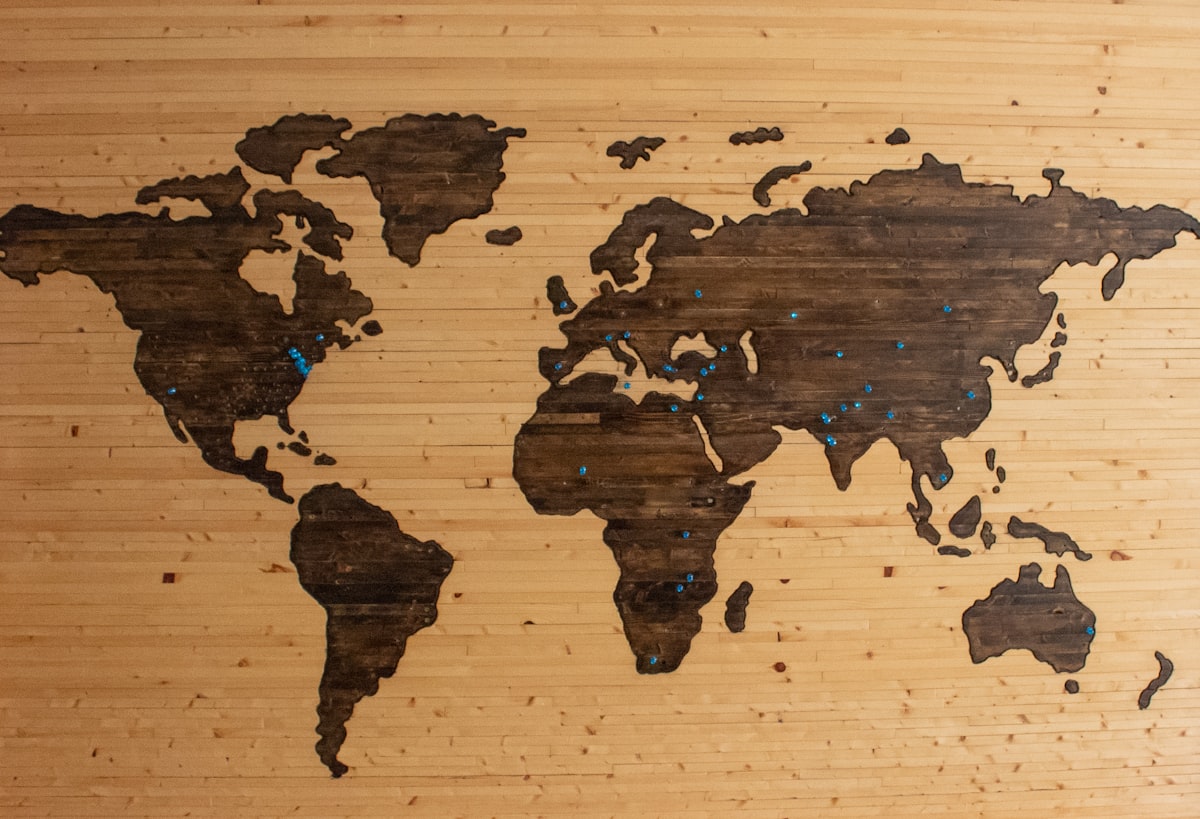 World map representing the global reach of the peace movement